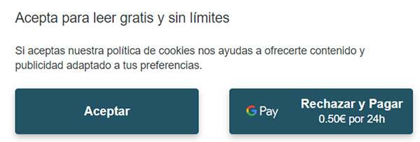 pagar por rechazar las cookies